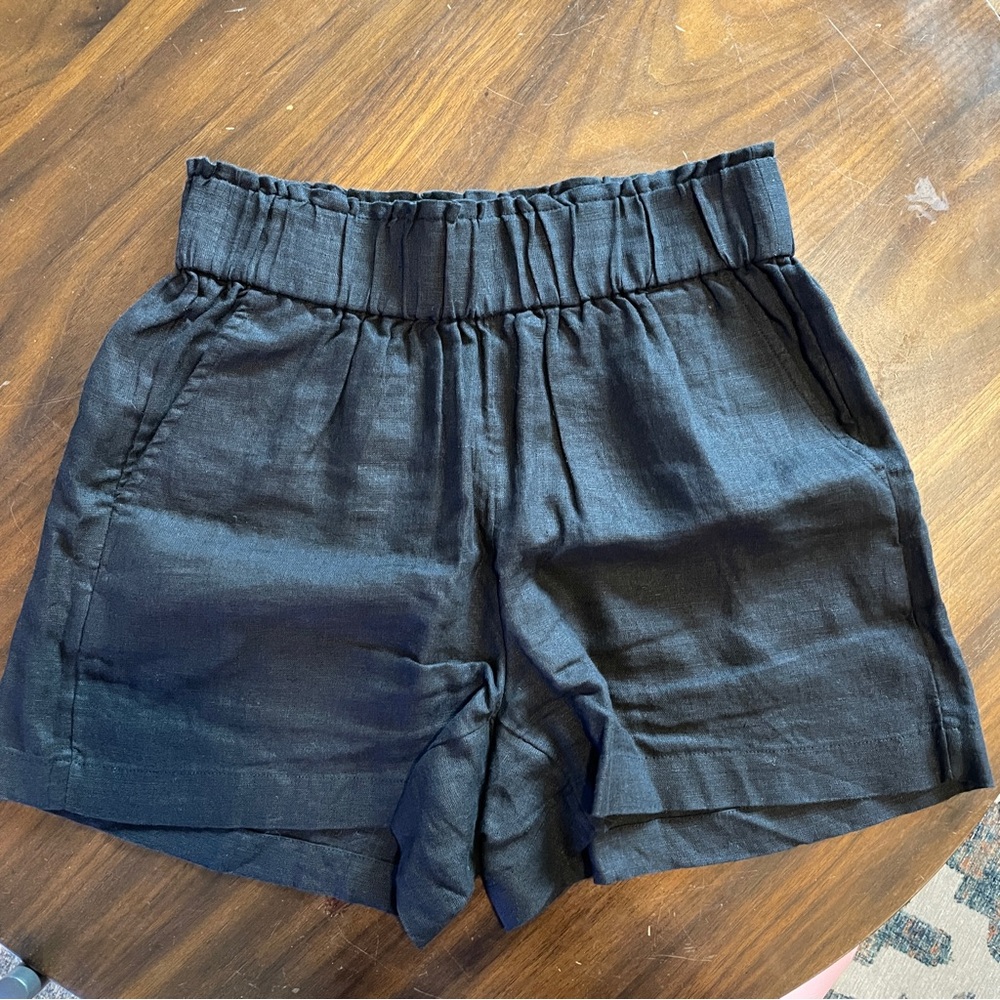 J.crew black linen shorts